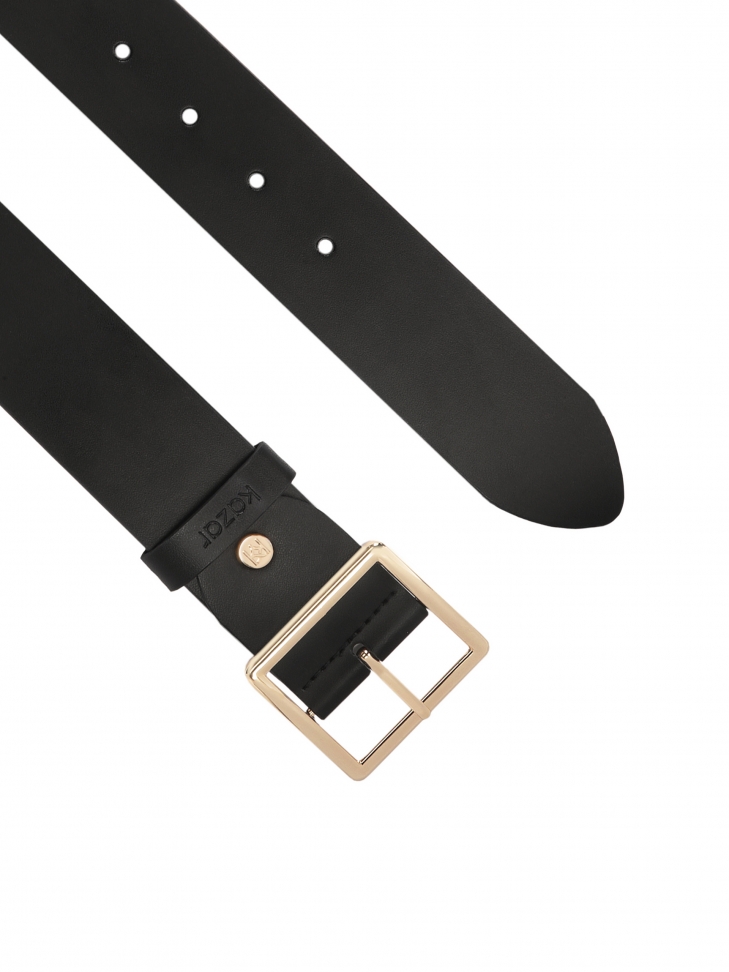 Czarny skórzany pasek w stylu minimal