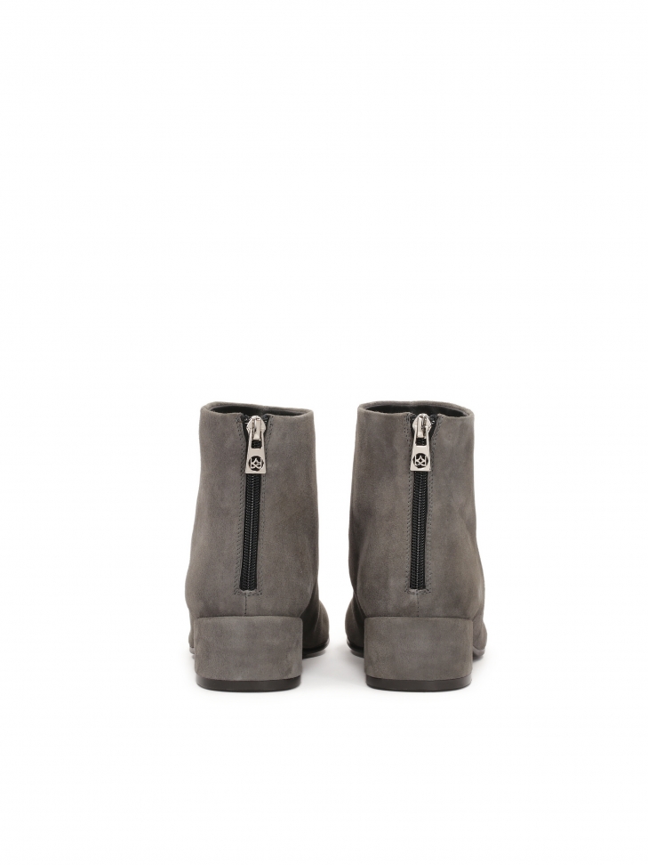 Zamszowe botki na niskim słupku