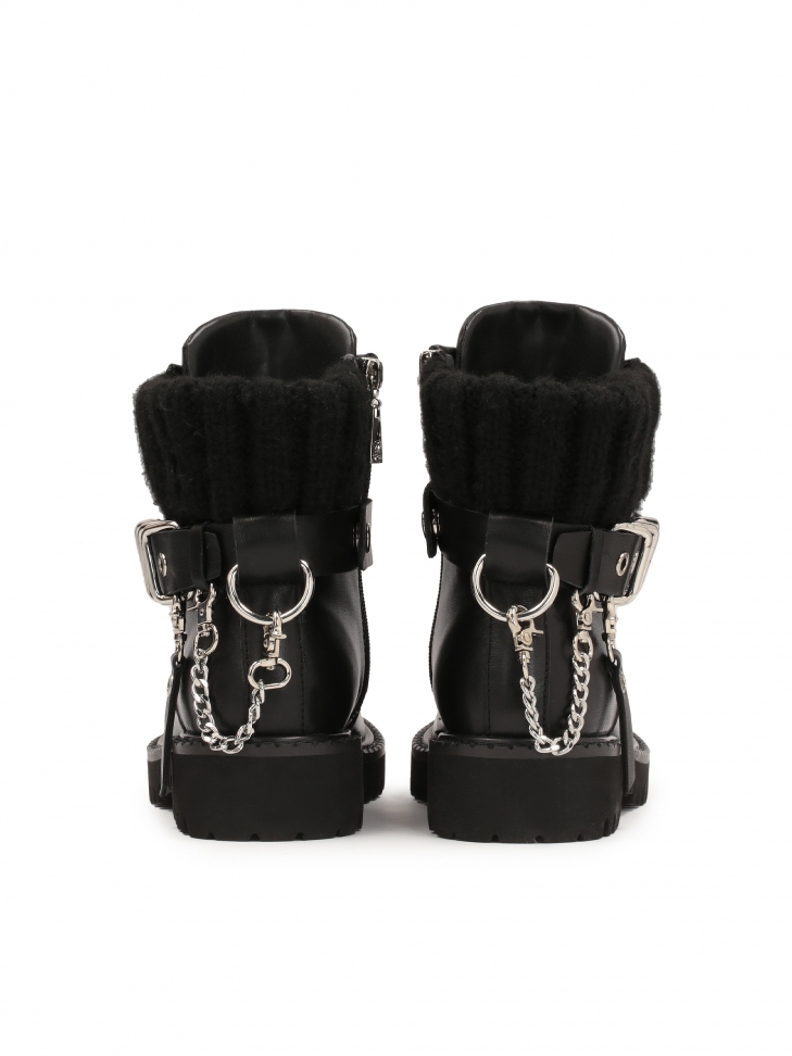 Skórzane trzewiki damskie w rockowym stylu