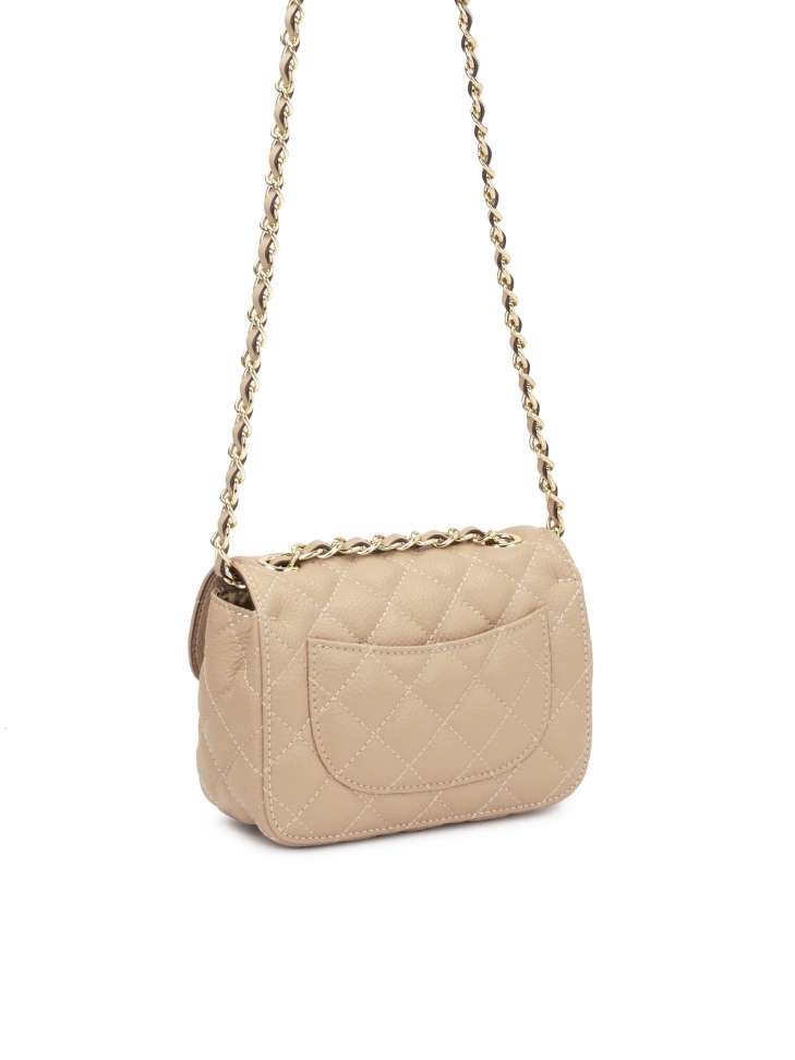 Mała pikowana torebka z naturalnej skóry