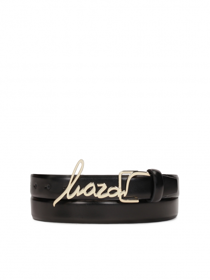 Czarny pasek z finezyjną klamrą