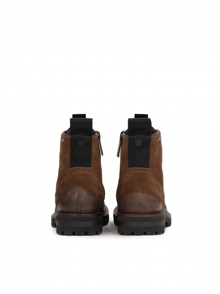 Brązowe trzewiki męskie wytrzymałe i ciepłe