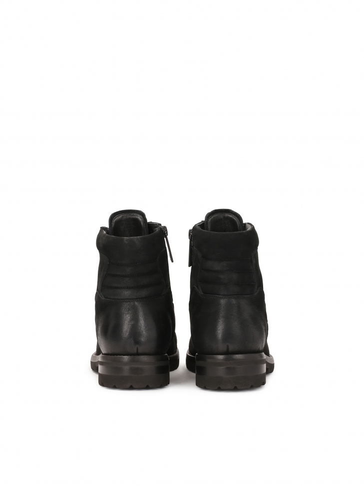 Nubukowe czarne trzewiki męskie