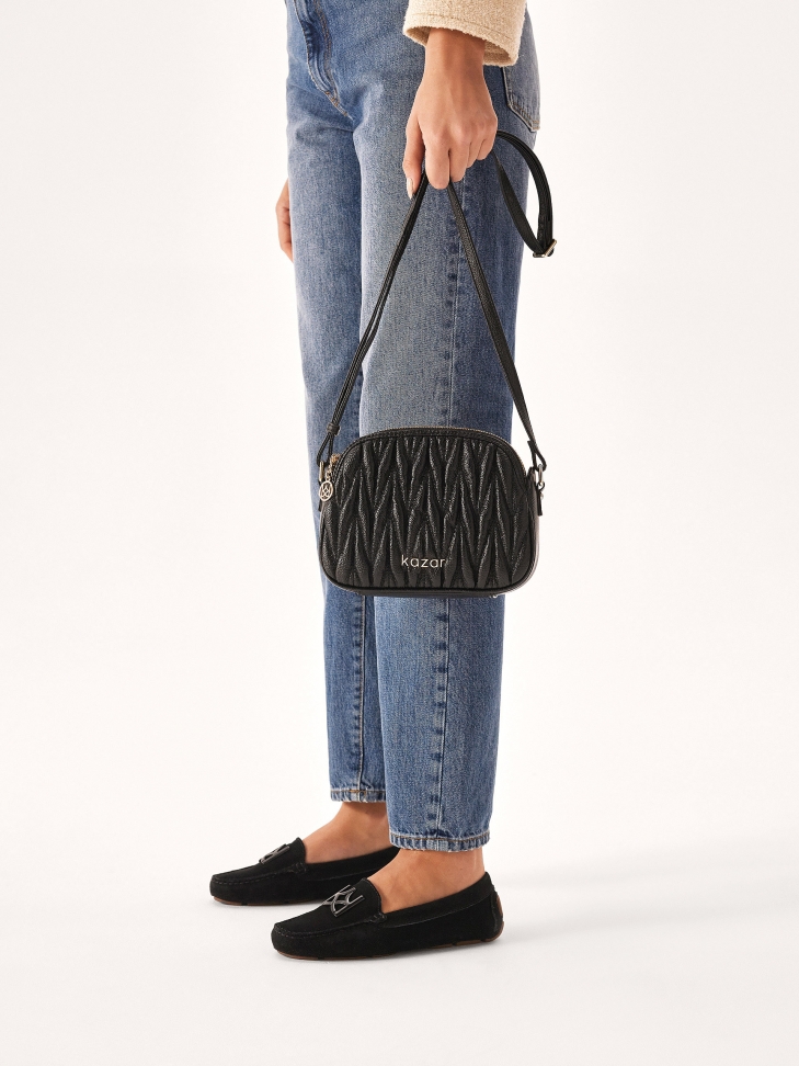 Komfortowe mokasyny z zamszu w czarnym kolorze