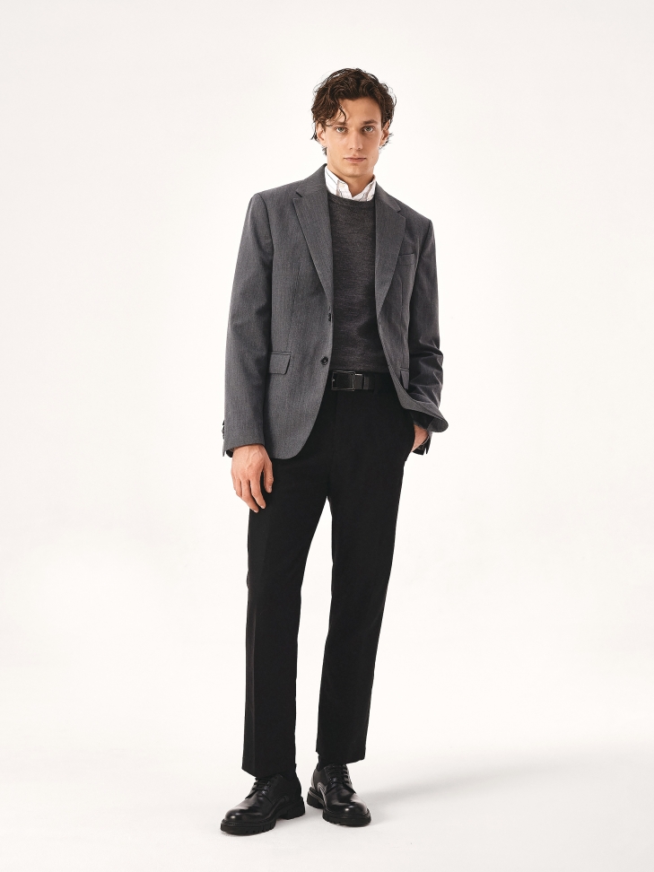 Casualowe czarne półbuty z łączonych materiałów