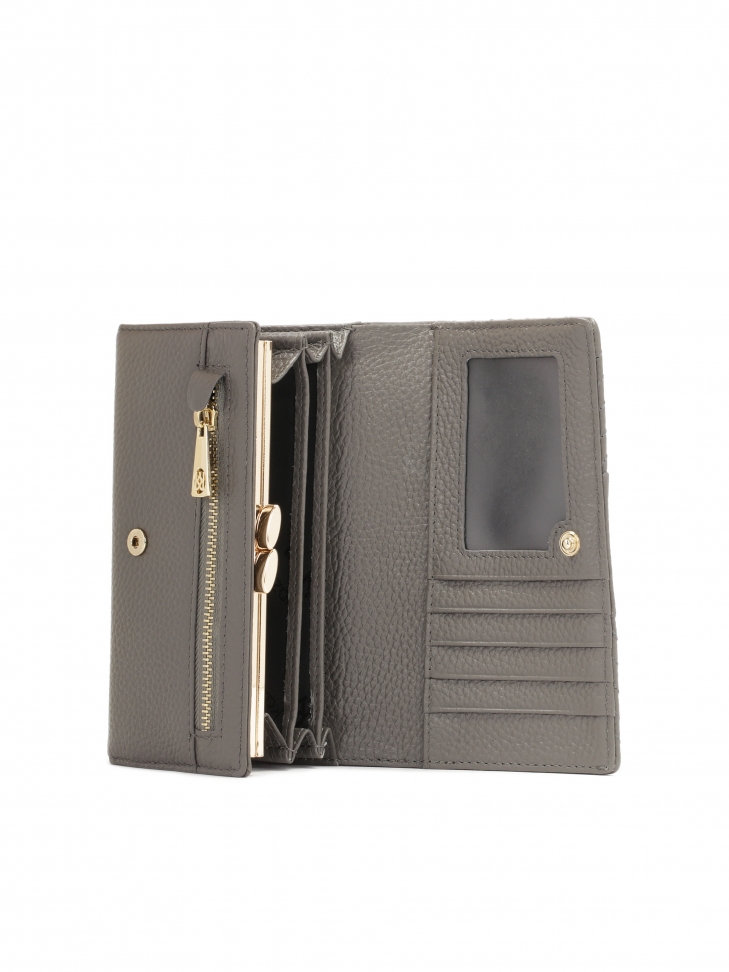 Szary skórzany portfel