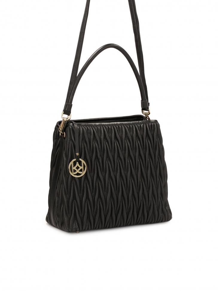 Efektowna skórzana torebka z uchwytem