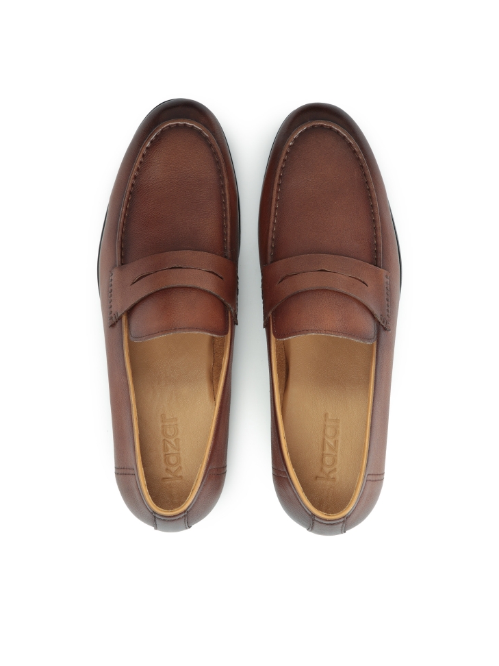 Wsuwane półbuty męskie ze skóry licowej