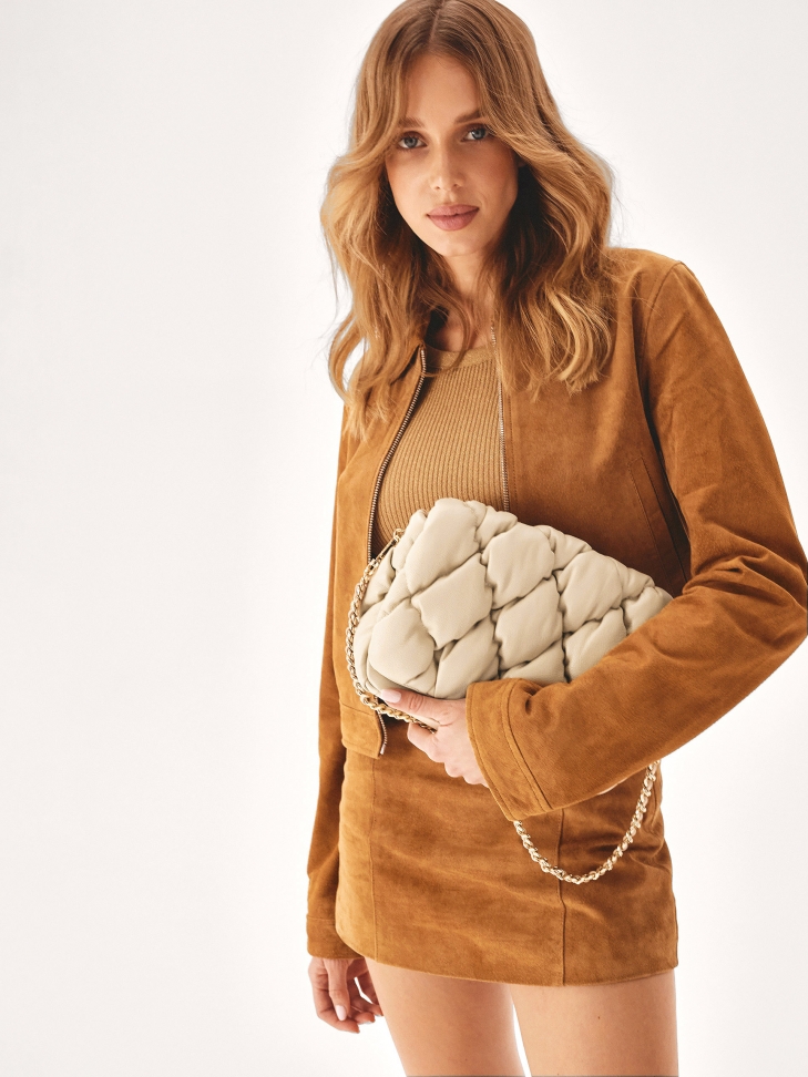 Torebka z miękkiej pikowanej skóry