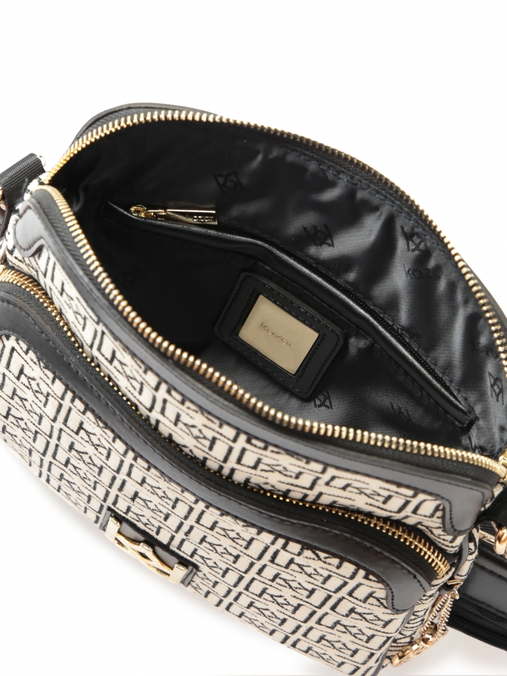 Miejska torebka damska z tkaniny z wyszywanym wzorem