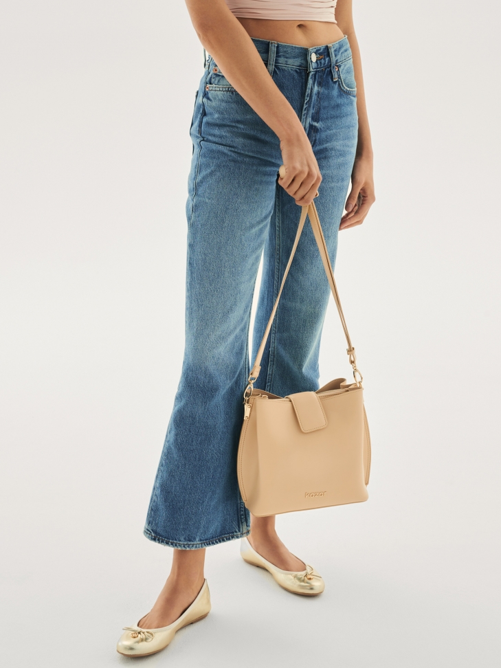 Złote baleriny damskie