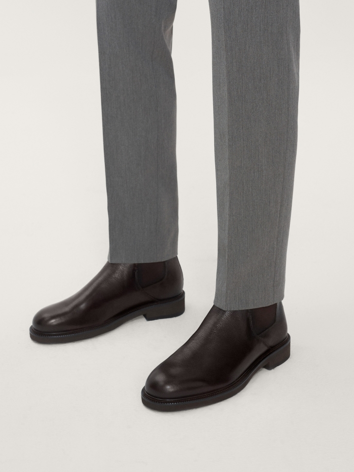 Brązowe skórzane sztyblety męskie