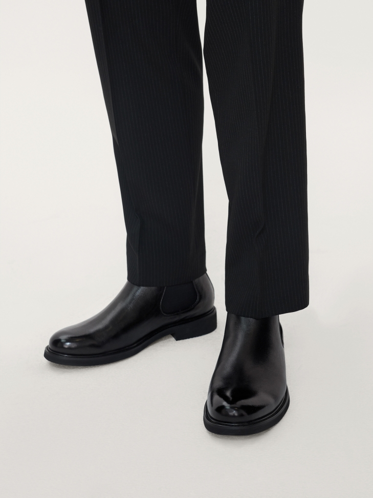 Klasyczne czarne sztyblety męskie ze skóry