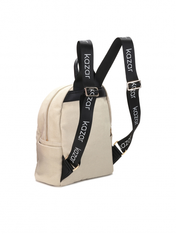 Beżowo-czarny plecak damski