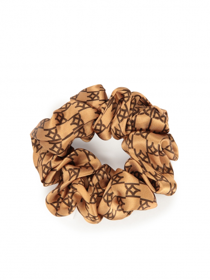 Brązowa gumka do włosów w monogramy KAZAR