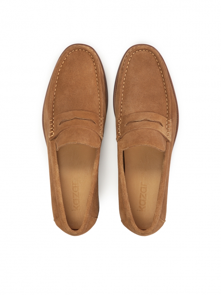 Loafersy z naszytym ozdobnym paskiem z wycięciem