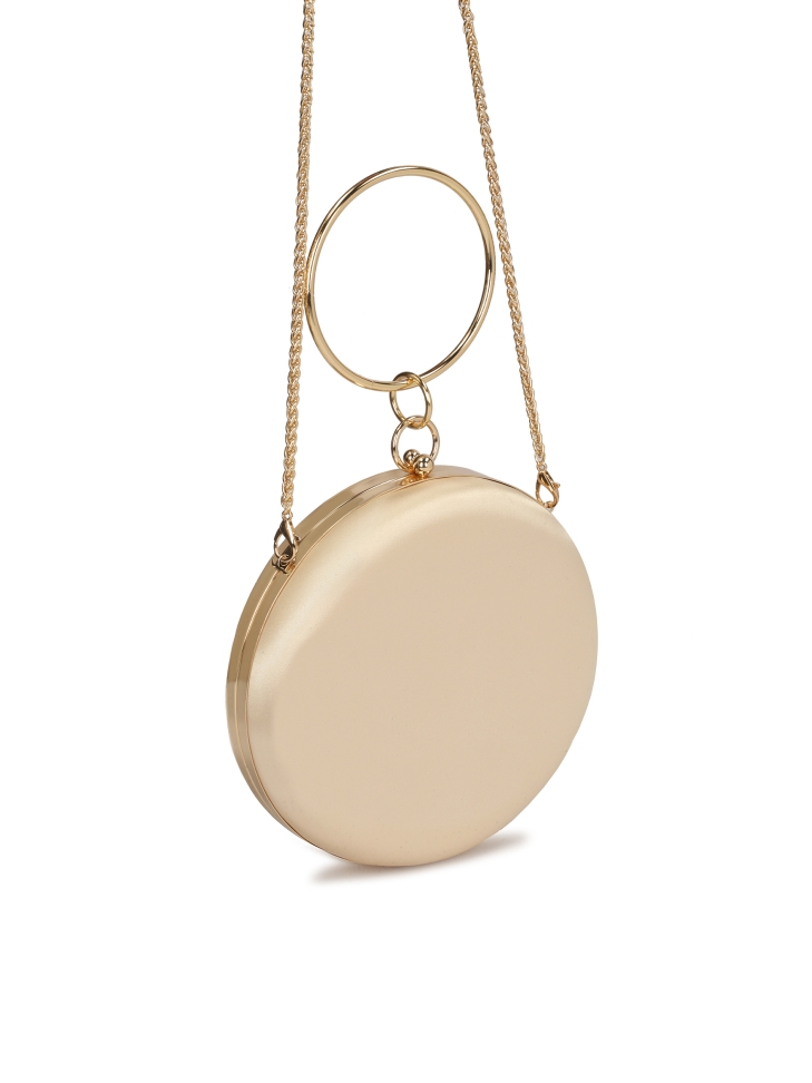 Sztywna oągła torebka ze otej tkaniny