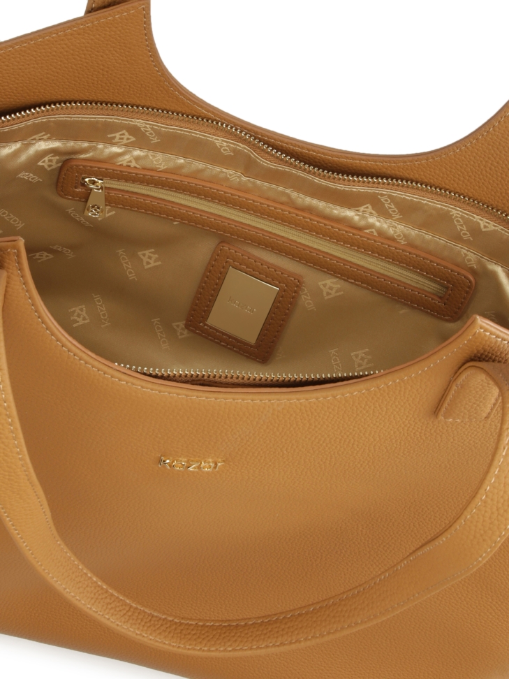 Jasnobrązowa tote bag z uchwytami na ramię