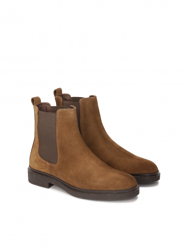 Brązowe zamszowe sztyblety męskie