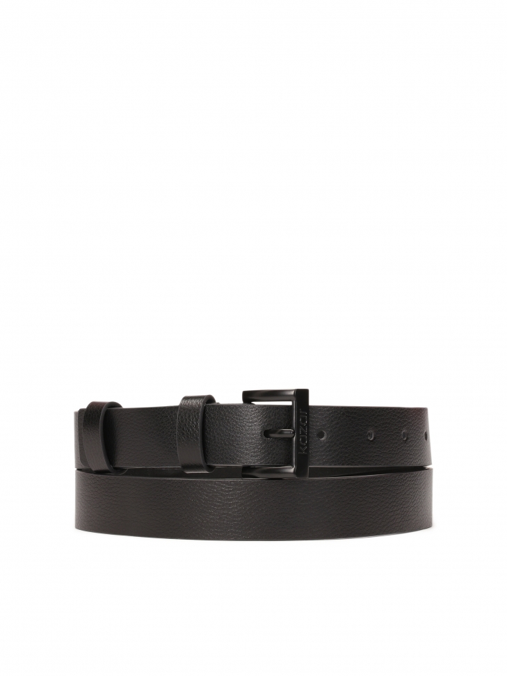 Czarny pasek o wyrazistej groszkowanej fakturze