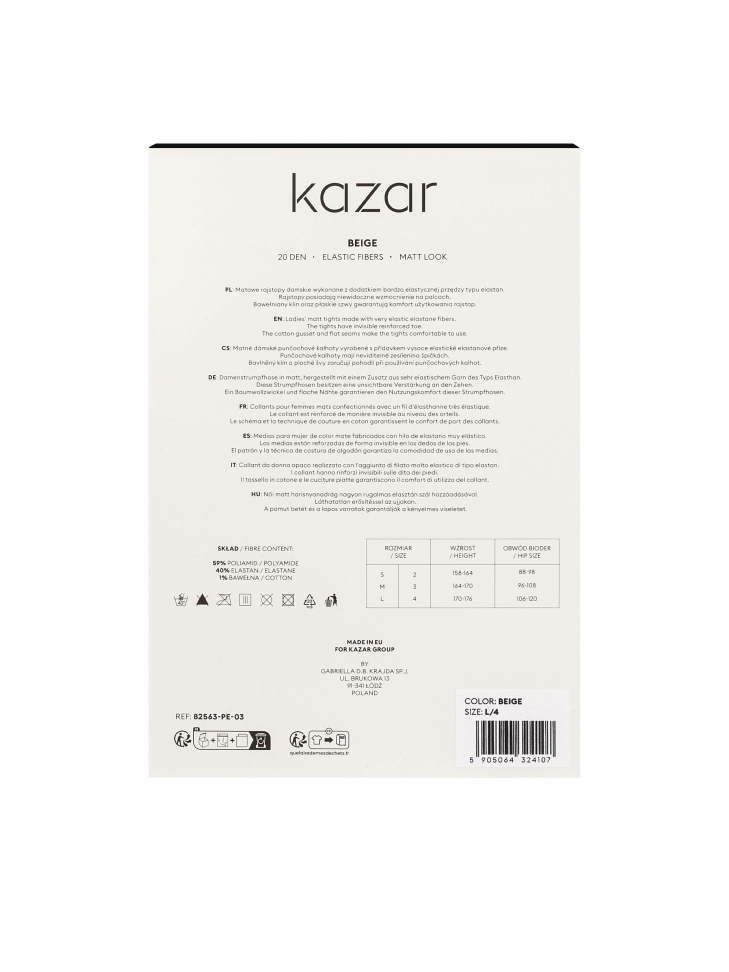 Beżowe matowe rajstopy 20 DEN