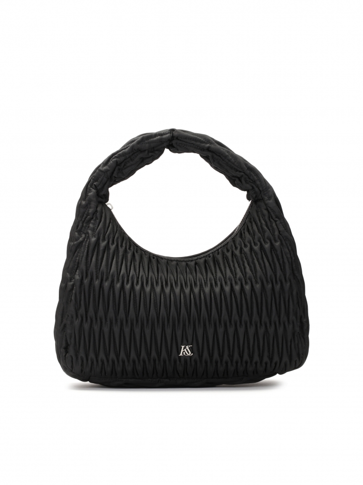 Torebka na ramię z efektownie zdobionej tkaniny