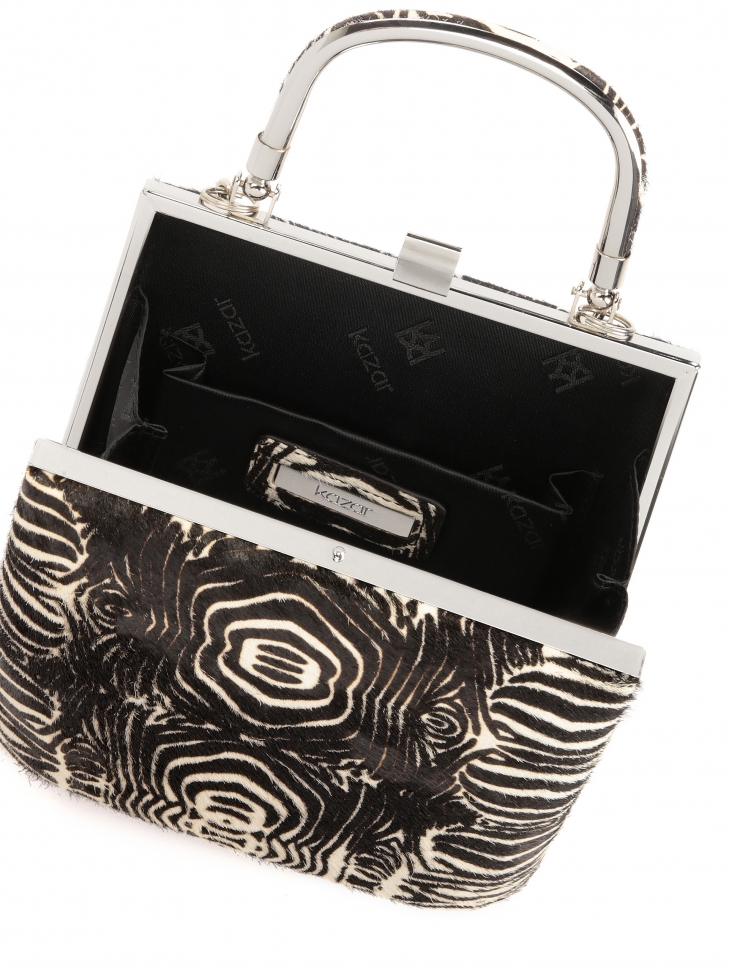 Okazjonalna torebka w finezyjny wzór zebry