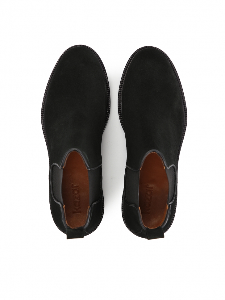 Czarne sztyblety męskie z zamszu