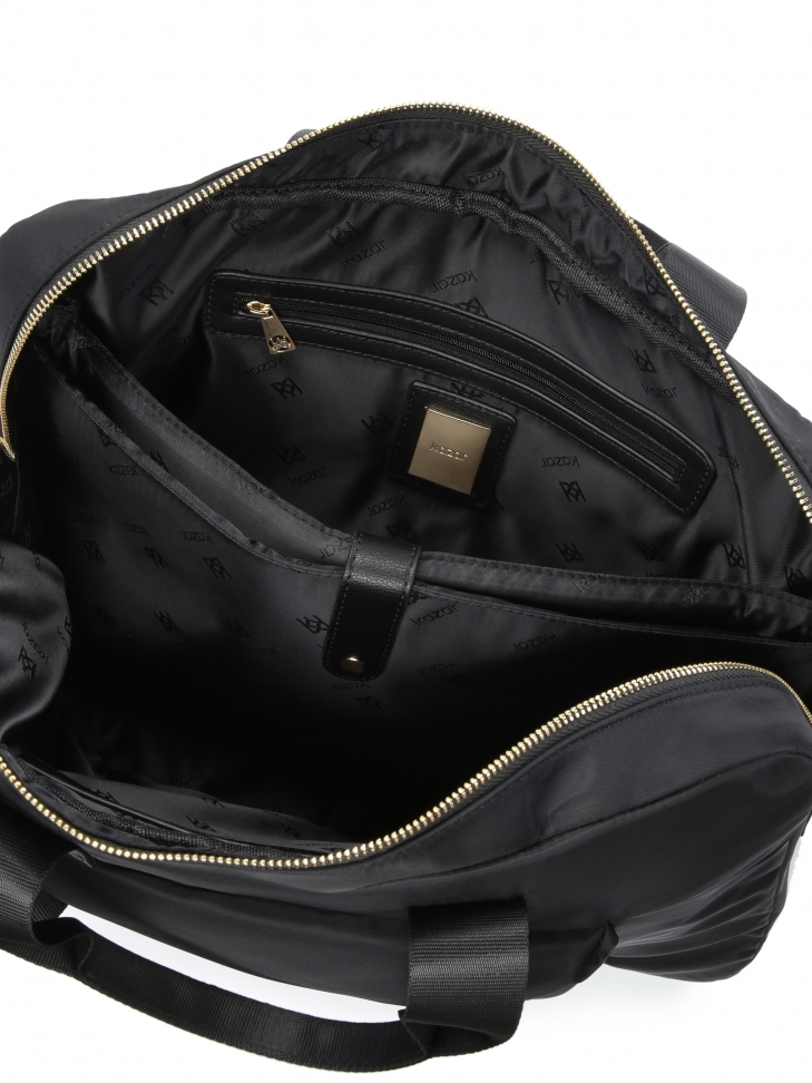 Duża czarna torba na laptopa z materiału tekstylnego