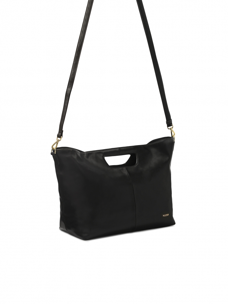 Duża torebka skórzana z saszetką