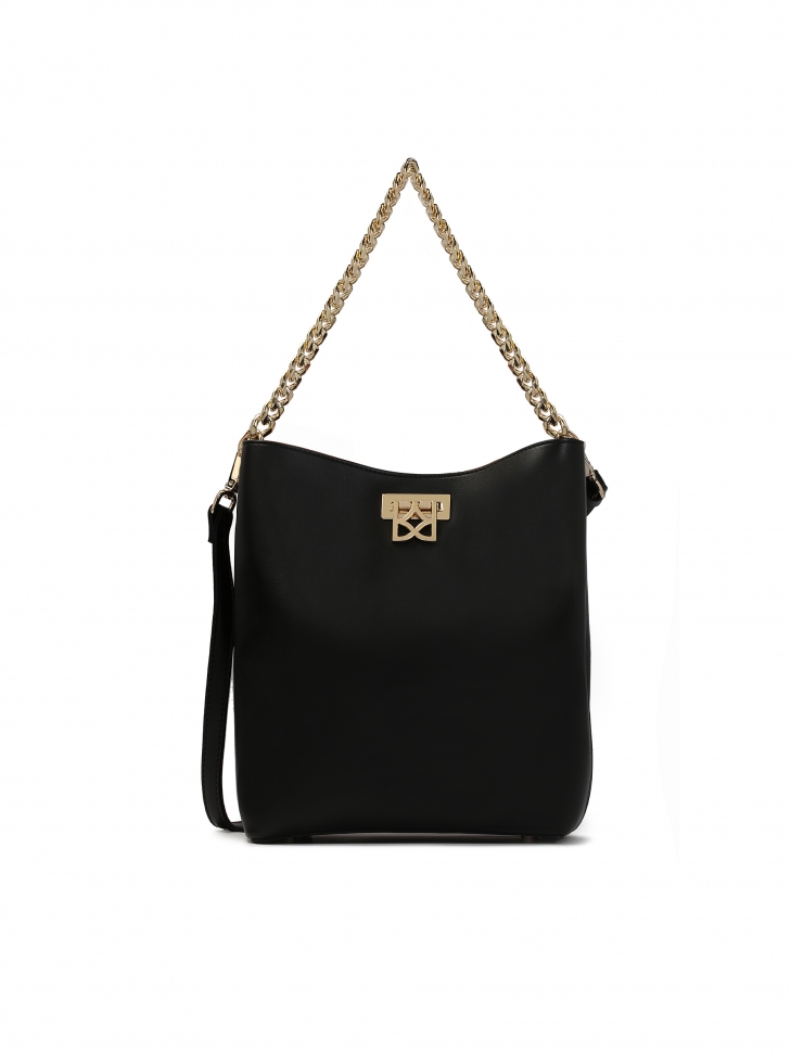 Elegancka skórzana torebka z łańcuchem