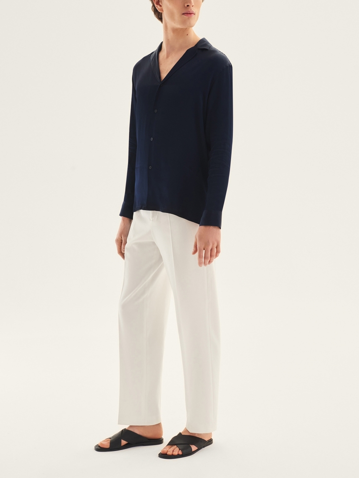 Casualowe czarne klapki męskie ze skóry