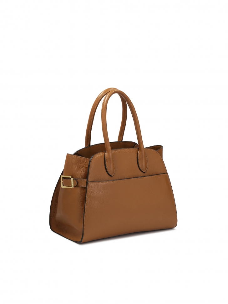 Jasnobrązowa torebka z regulowanymi bokami