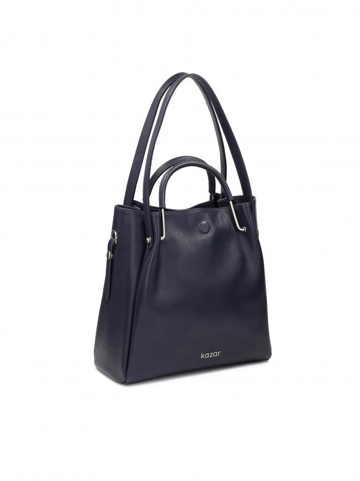 Granatowa torebka ze sztywnymi rączkami