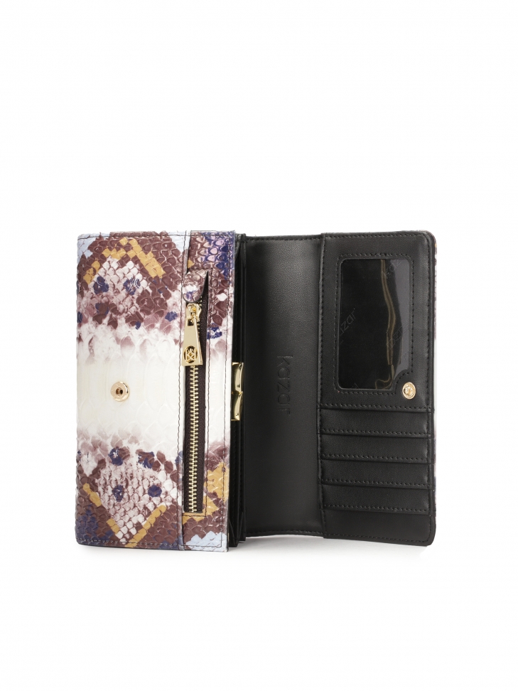 Portfel w kolorowy wężowy wzór