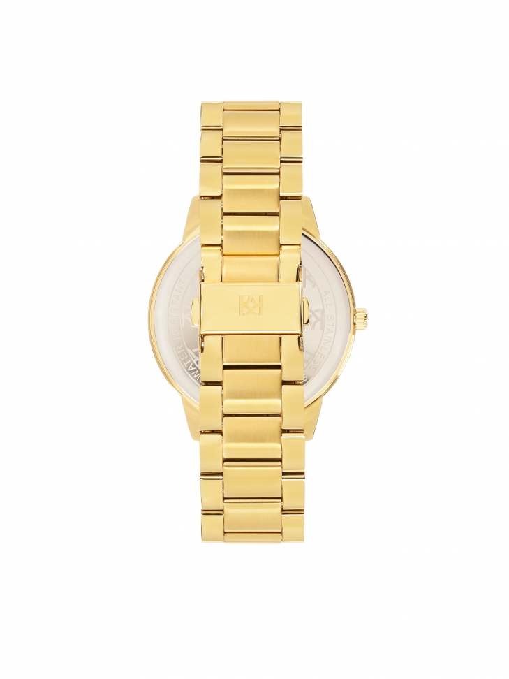 Złoty zegarek ze stali szlachetnej