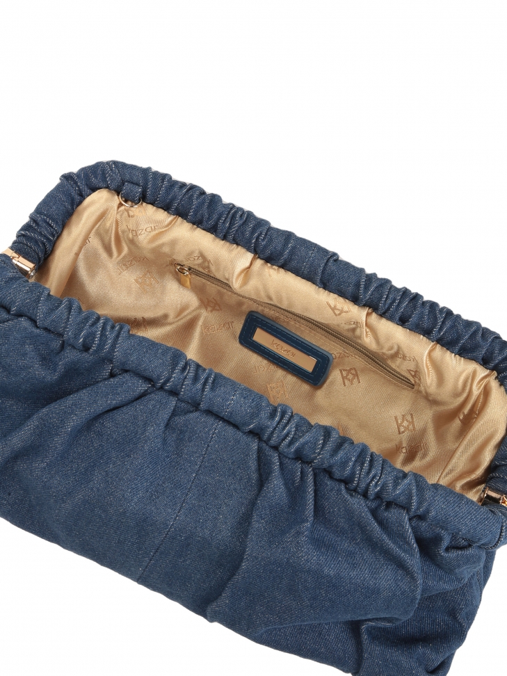 Duża torebka pouch bag z tkaniny denim