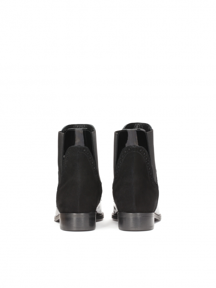 Sztyblety z zamszu i lakierowanej skóry