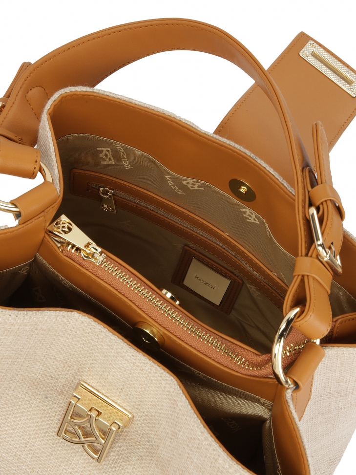 Unikatowa torebka z tkaniny i skóry