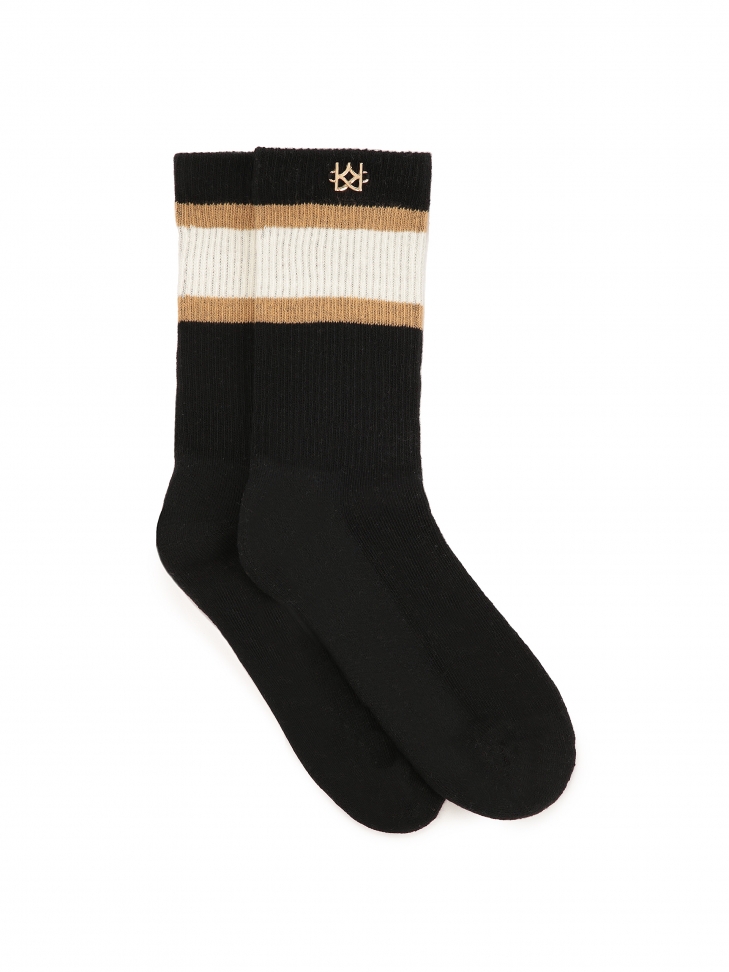 Czarne skarpety z wysokogatunkowej bawełny czesanej