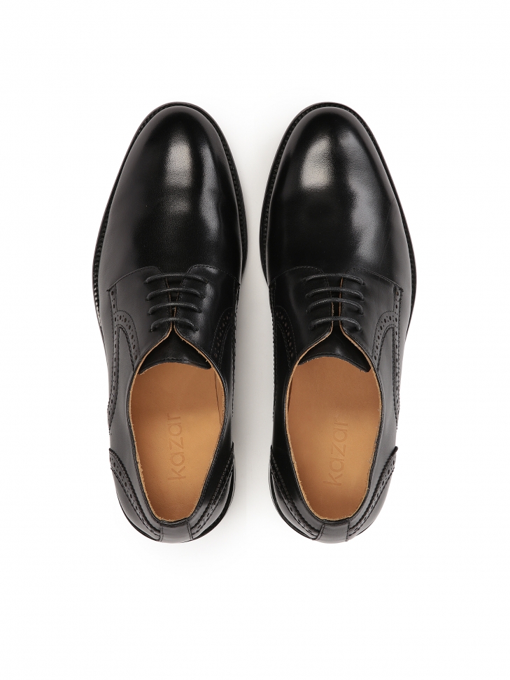 Czarne skórzane półbuty męskie