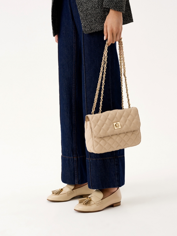 Pikowana torebka z miękkiej skóry