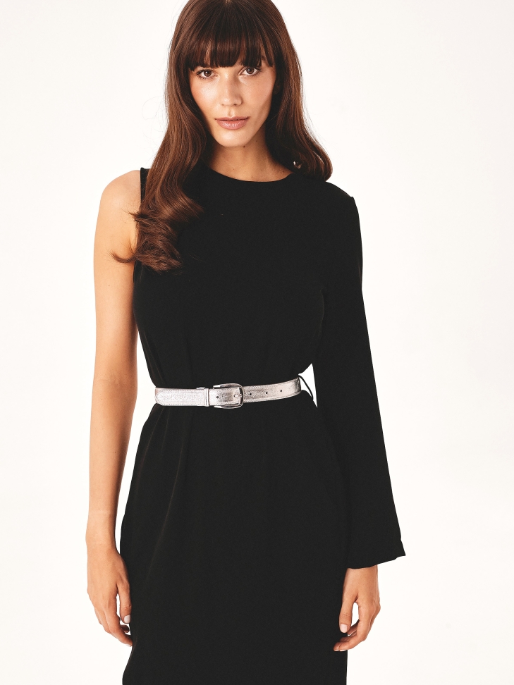 Dwustronny srebrno-czarny pasek