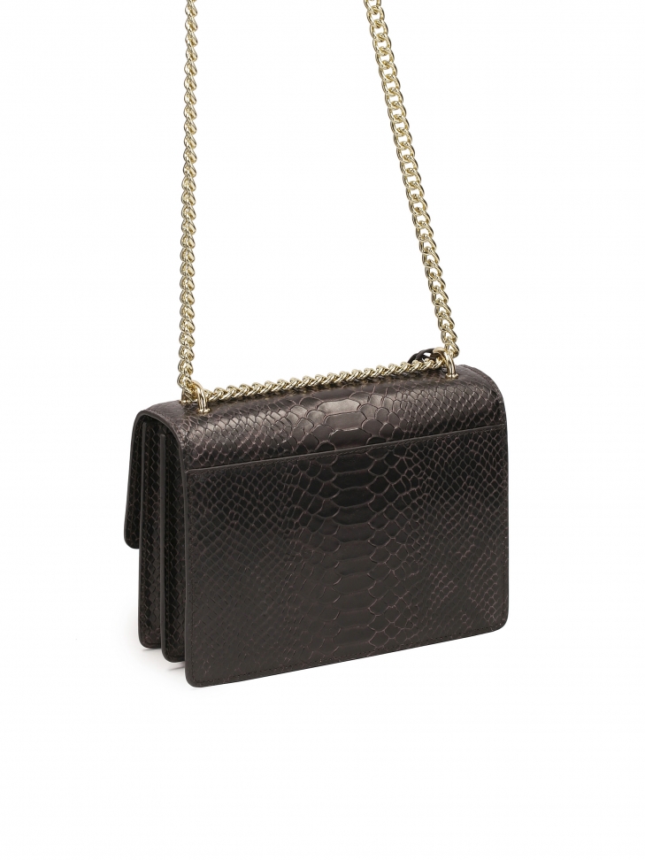 Brązowa torebka z tłoczonej skóry