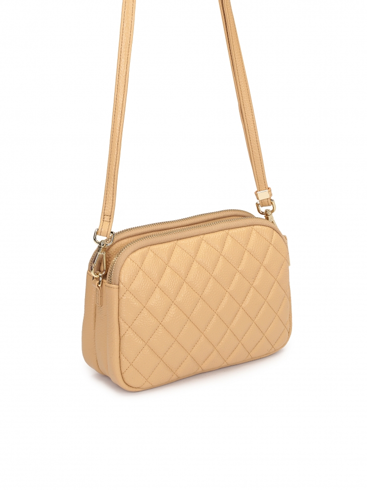 Skórzana 3-komorowa torebka na pasku