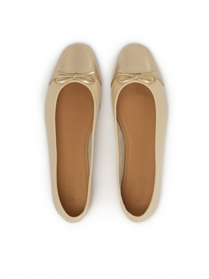 Skórzane baleriny ze otymi noskami
