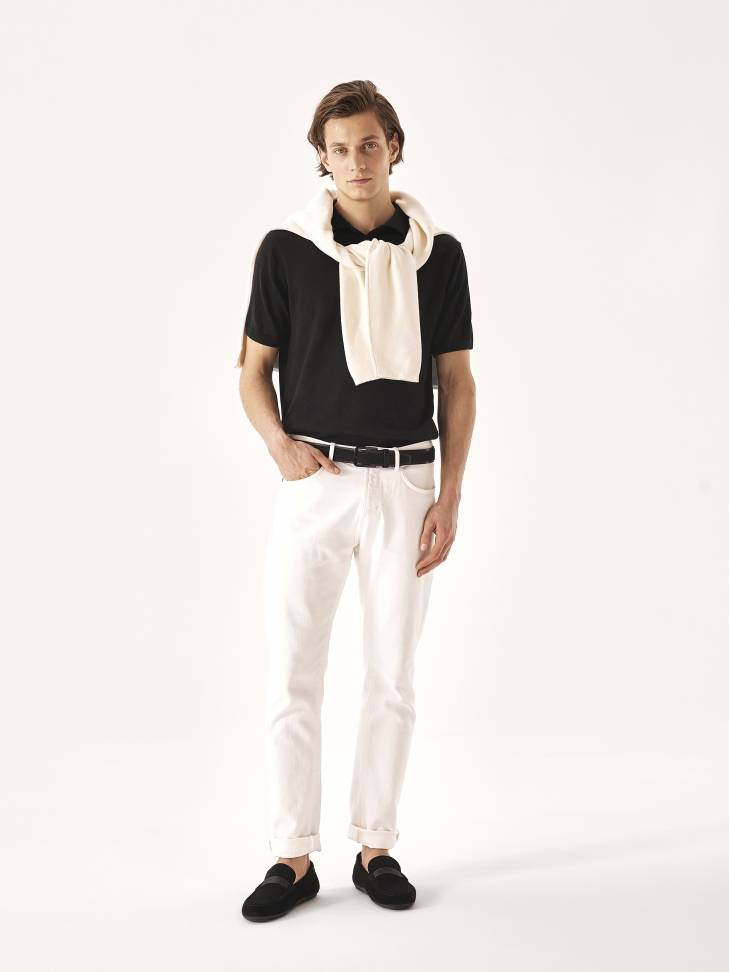 Casualowy czarny pasek z nubuku i licowej skóry