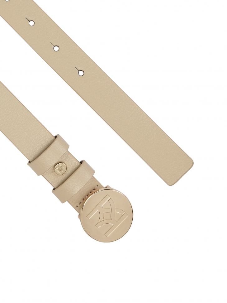 Skórzany pasek z oągłą klamrą