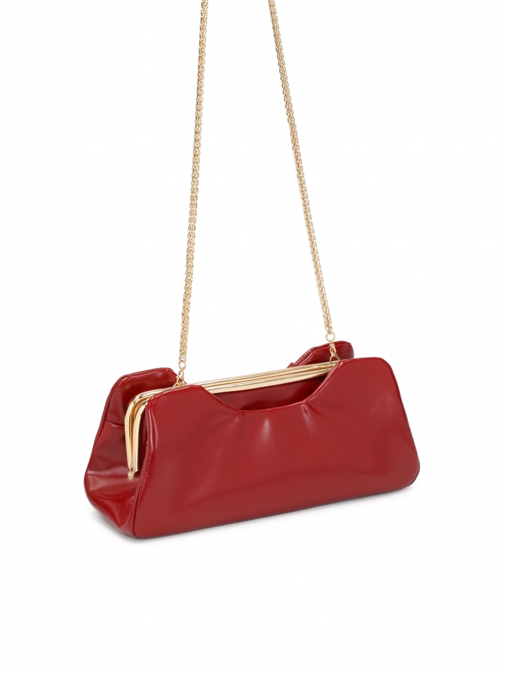 Bordowa elegancka torebka z marszczeniem