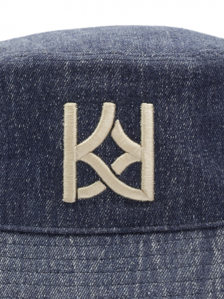 Niebieski kapelusz bucket z tkaniny typu denim